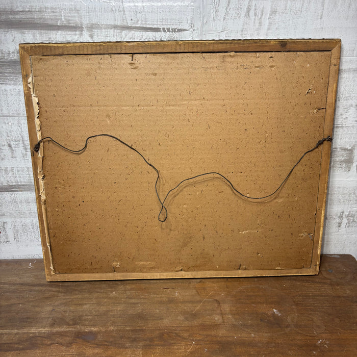 Antique Framed Jesus Blessing the Meal Print