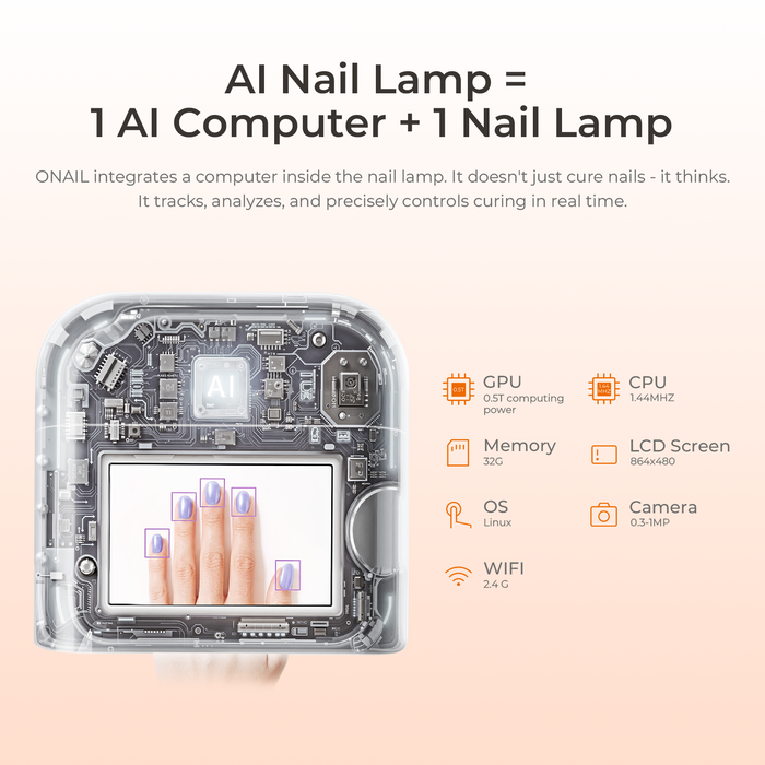 O NAIL AI LED UV Rechargeable AI Nail Lamp 1 PRO MAX, White Tools O NAIL