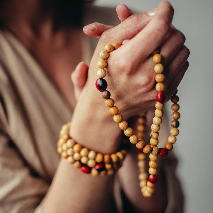Palo Santo and Huayruro Necklace