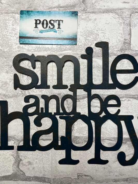 "Smile and Be Happy" Metal Wall Decor