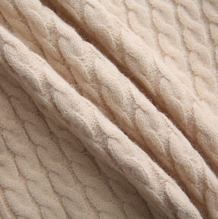 top l/s cable knit bow cardigan - oatmeal