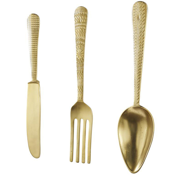 Urban Designs Handcrafted Aluminum 3-Piece Utensil Wall Decor Set