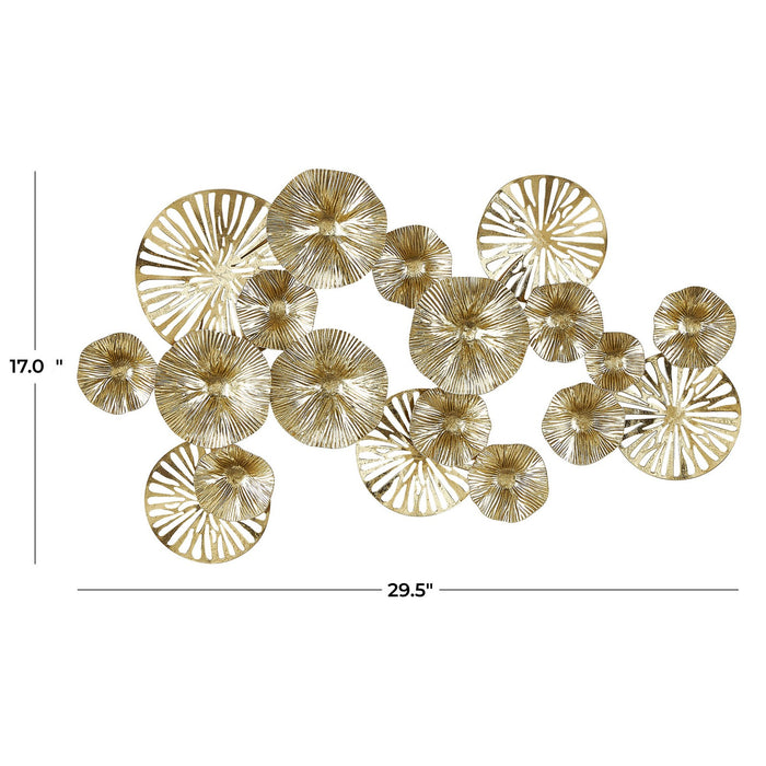 Urban Designs Lily Pad Symphony 29" Wide Modern Gold Metal Wall Art