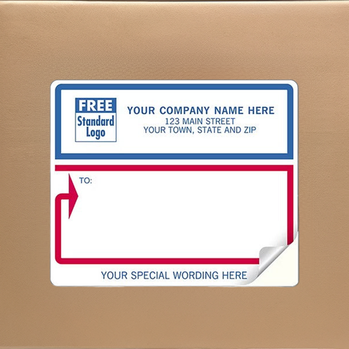 12688 Mailing Labels Laser/Inkjet White with Blue and Red Borders 4 x 3 1/3"QTY600