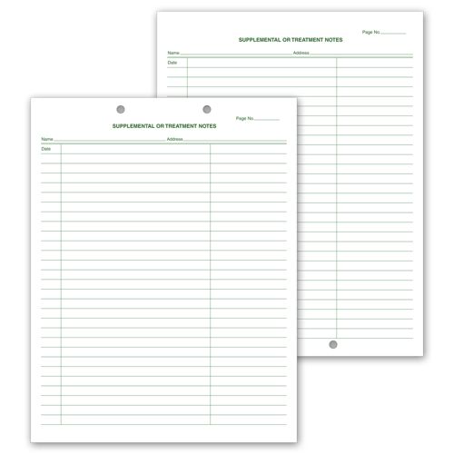 20001V.1 Supplemental & Treatment Notes Two Hole Punch 8 1/2 x 11" QTY 250