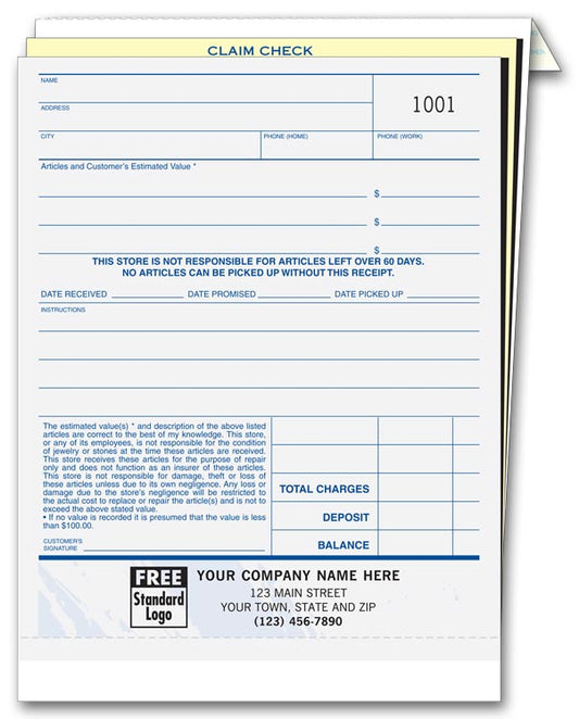 764T Jewelry Repair Orders with Envelope Large 5 2/3 x 7 3/4" QTY 250