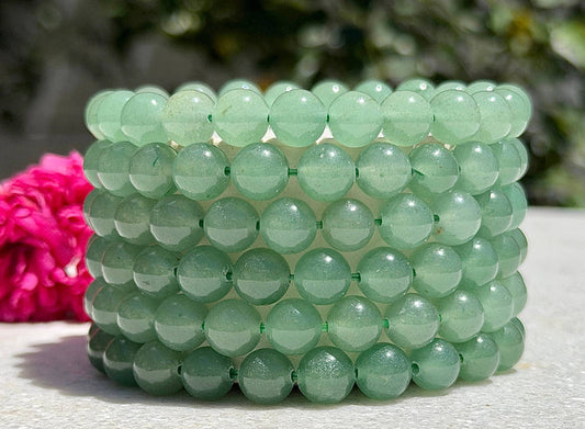 8mm Natural Aventurine Crystal Healing Stretch Bracelet 7.5"