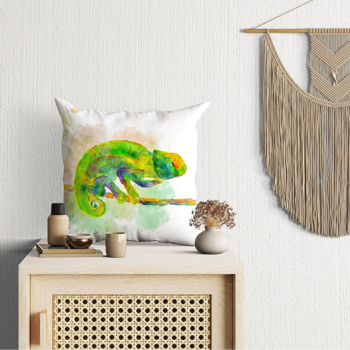 A Green Chameleon Cute Pillow Cases, Pillow Cases For Kids, Animal Pillow, Artist Pillow, Green Pillow Cases, Fashion, Nursery Decor