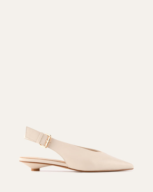 ALBIE DRESS FLATS OFF WHITE LEATHER