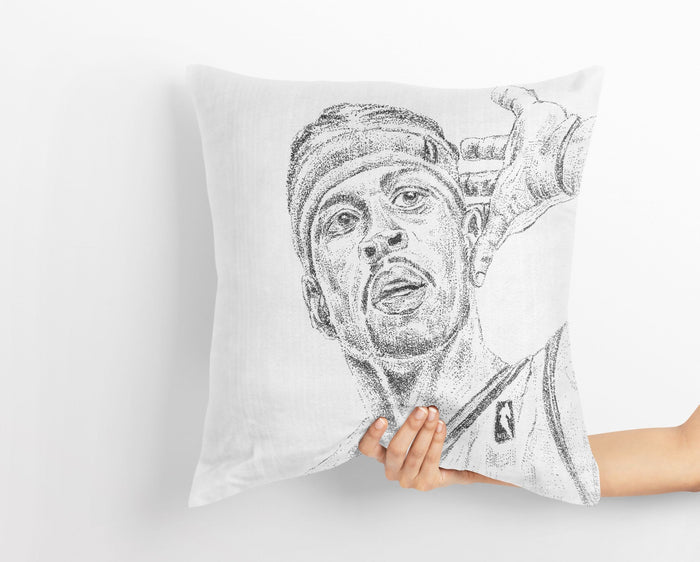 Allen Iverson Decorative Pillow, Sports Art, Artist Pillow, Black White Pillow, Contemporary Pillow, 20X20 Pillow Cover,Sofa Pillows
