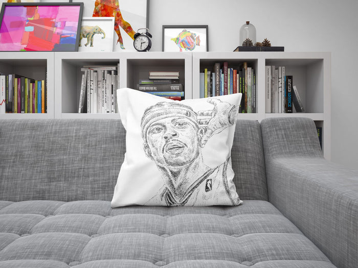 Allen Iverson Decorative Pillow, Sports Art, Artist Pillow, Black White Pillow, Contemporary Pillow, 20X20 Pillow Cover,Sofa Pillows