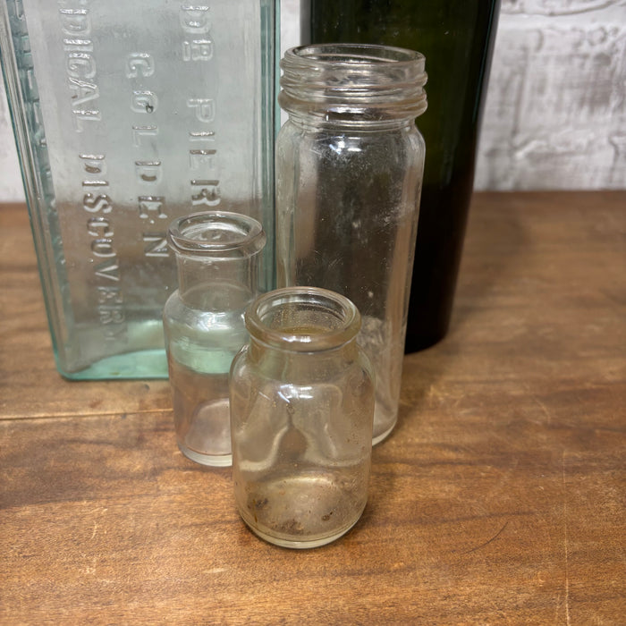 Antique Glass Bottle Set of 5 #5 Decorative Bottle
