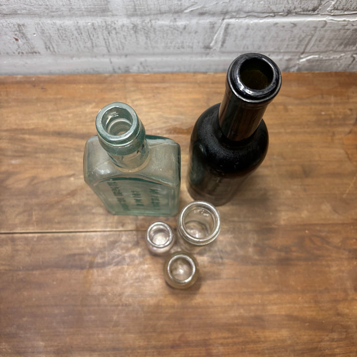 Antique Glass Bottle Set of 5 #5 Decorative Bottle