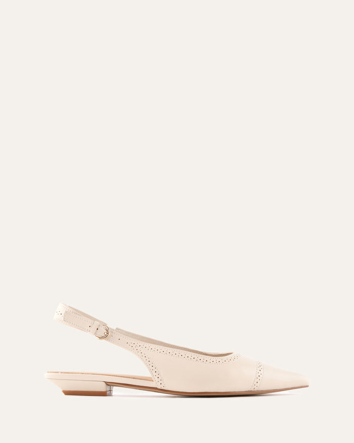ANWAR DRESS FLATS OFF WHITE LEATHER