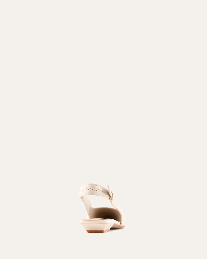 ANWAR DRESS FLATS OFF WHITE LEATHER