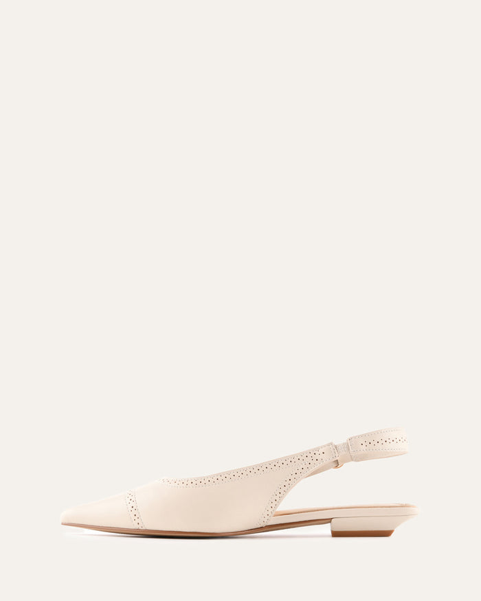 ANWAR DRESS FLATS OFF WHITE LEATHER