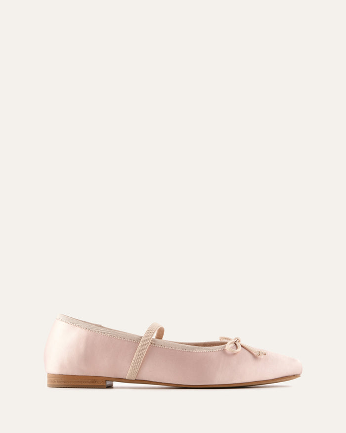 ASHA DRESS FLATS BLUSH SATIN