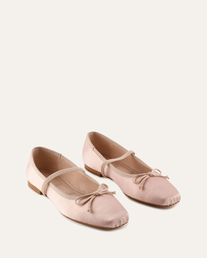 ASHA DRESS FLATS BLUSH SATIN