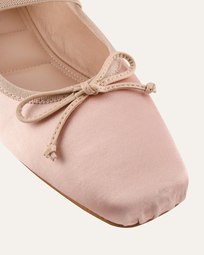 ASHA DRESS FLATS BLUSH SATIN