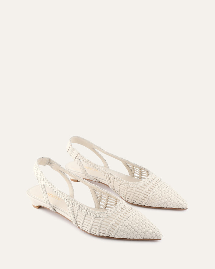 AUBREY DRESS FLATS OFF WHITE LEATHER