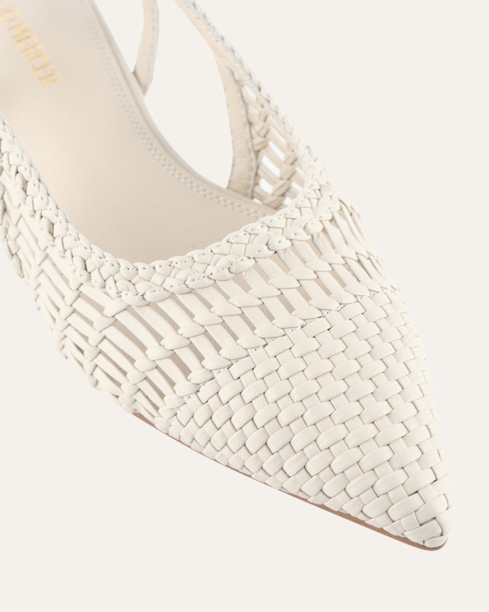 AUBREY DRESS FLATS OFF WHITE LEATHER