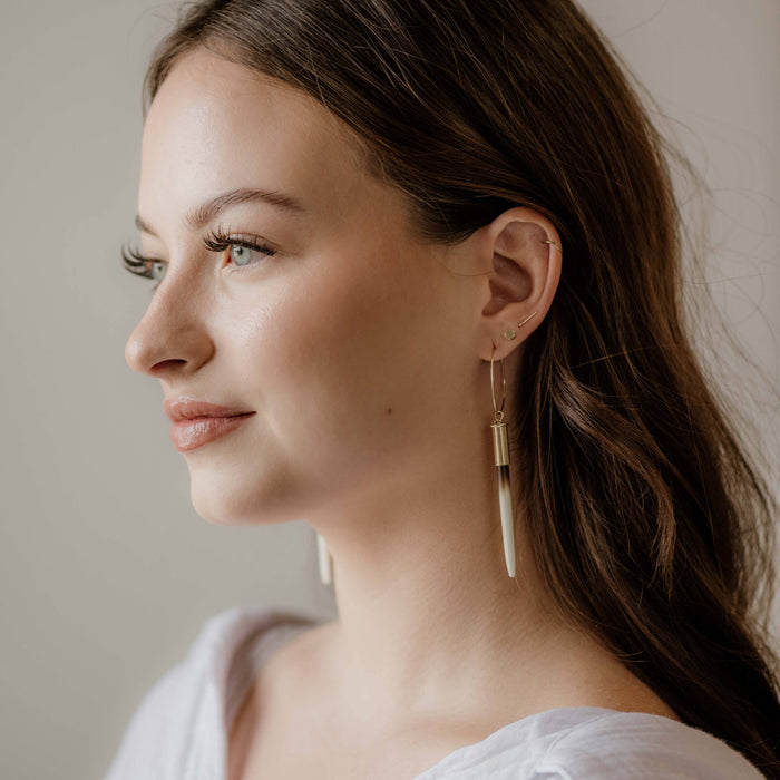 Beth Dutton Quill Hoops: Long Predominantly White