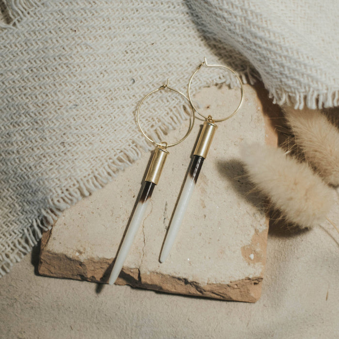 Beth Dutton Quill Hoops: Long Predominantly White