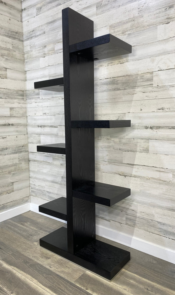 Black Asymmetrical Bookshelf Display