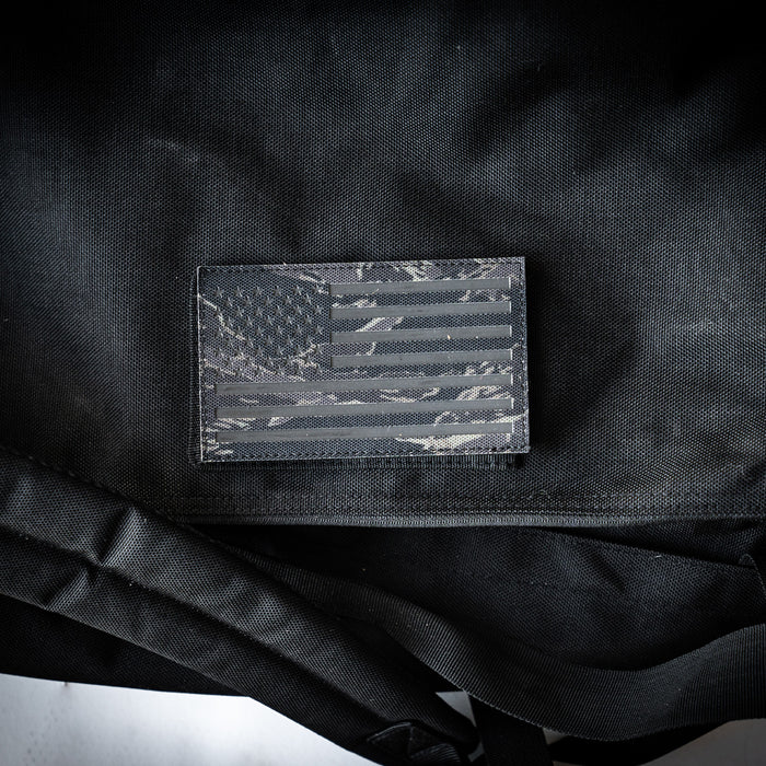 Black Tiger Stripe Camo IR American Flag Patch Set (70 Entries!)