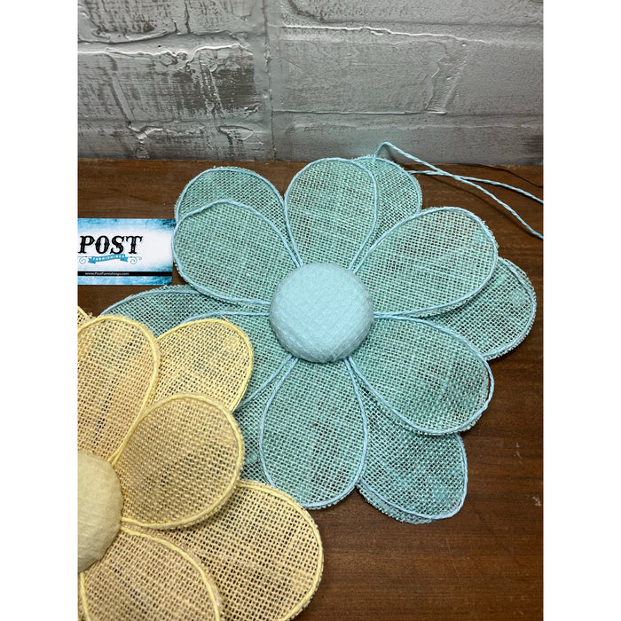 Burlap Flower Wall Decor Set