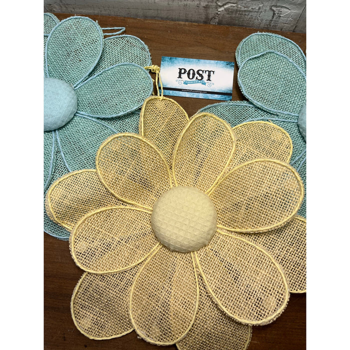 Burlap Flower Wall Decor Set