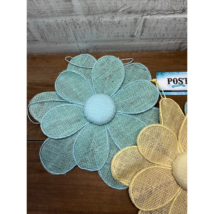 Burlap Flower Wall Decor Set