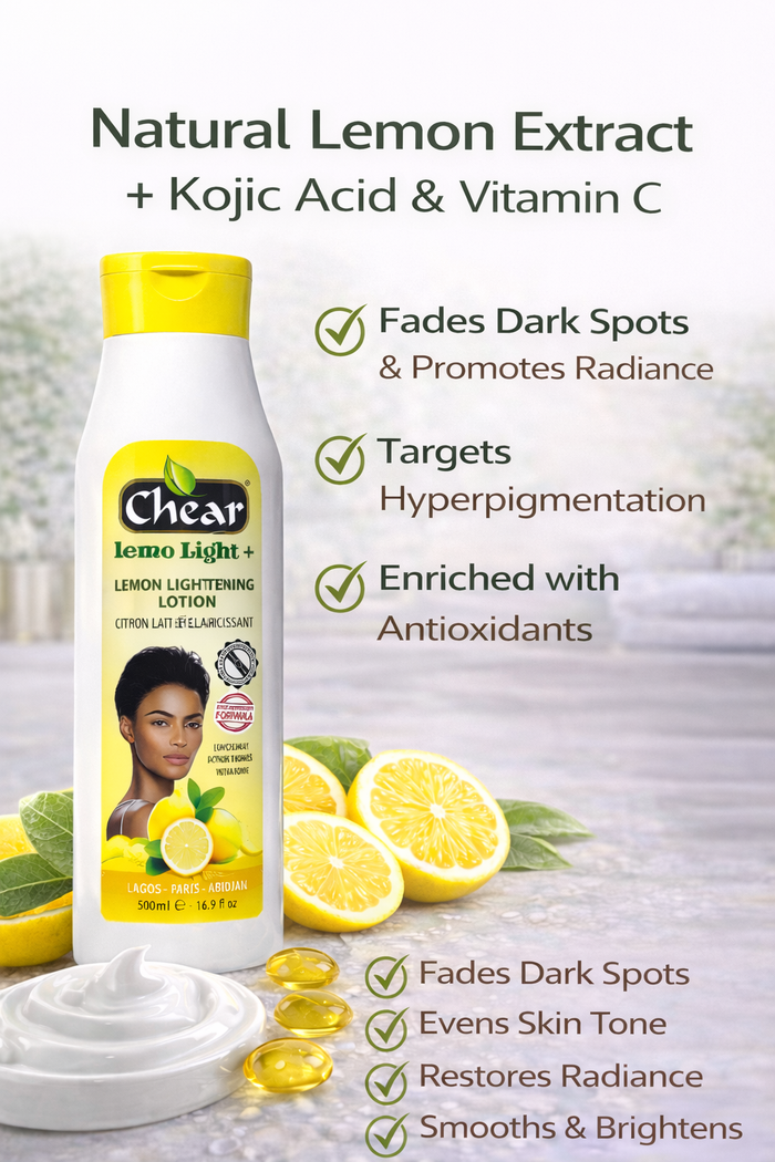 Chear Lemon Body Lotion 500ml with Lemon Extract & Vitamin C | Daily Brightening Moisturise