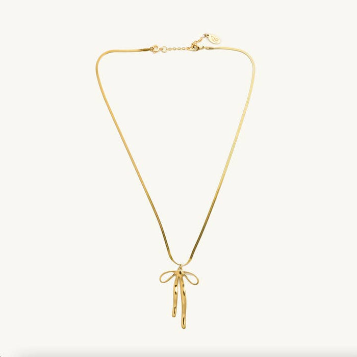 Delaney Bow Necklace - Gold