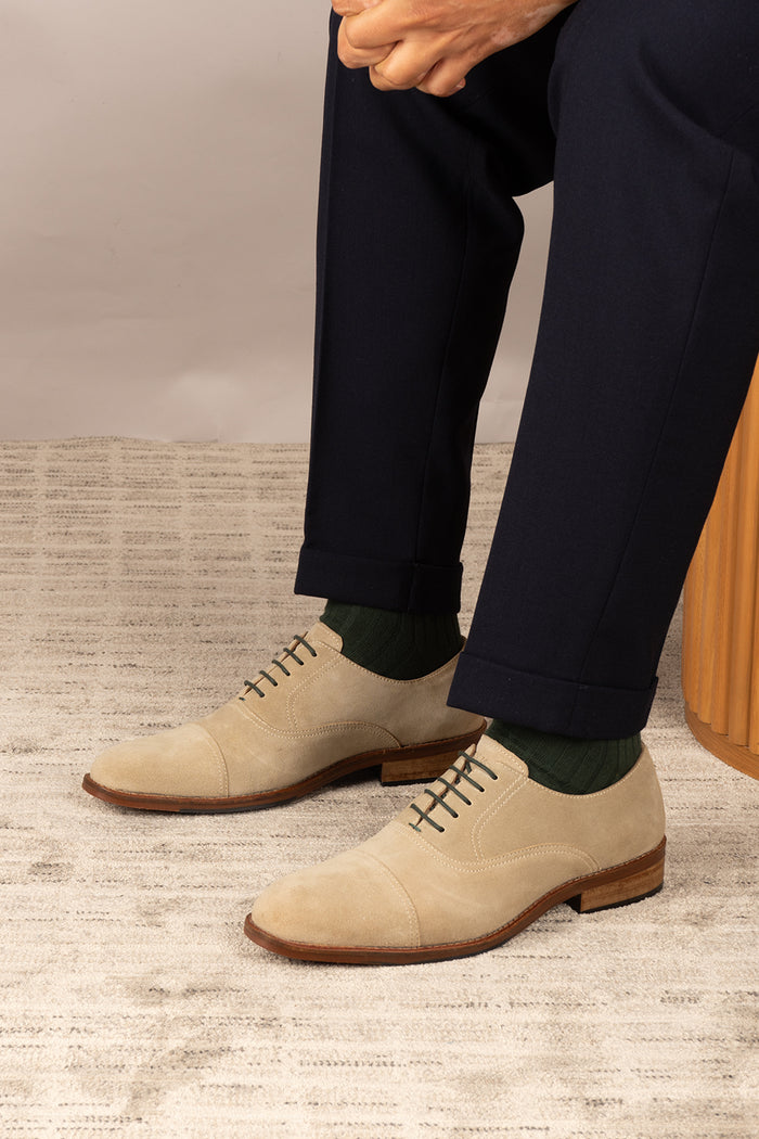 Elise Sand Suede Oxford Shoe | Oswin Hyde