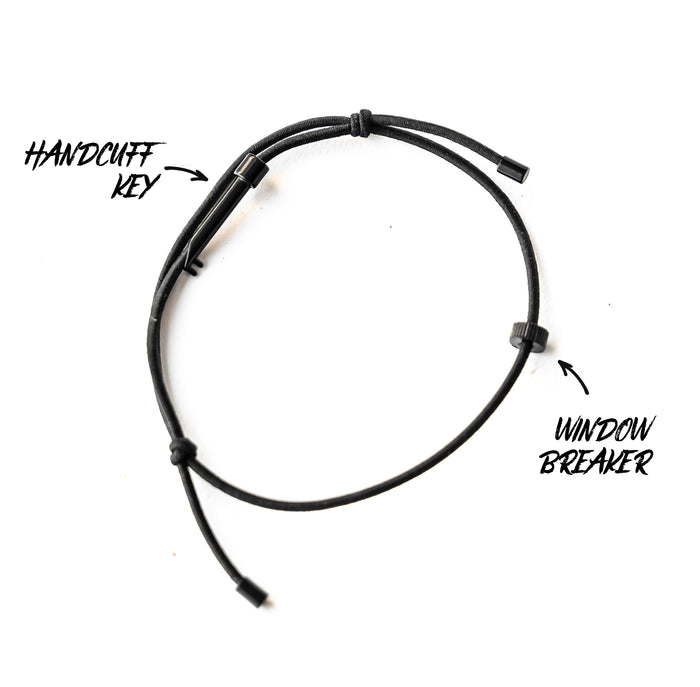 Escape Wrist Strap - Window Break Striker Bead + Handcuff Key