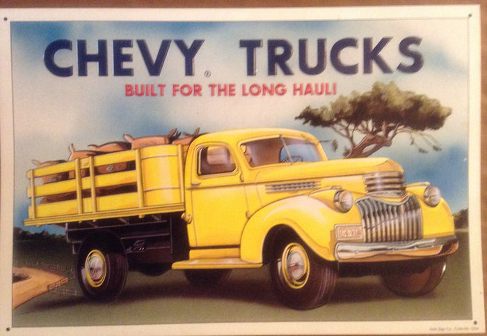 Flat Tin Sign - Chevy Truck-Jantiques LLC.