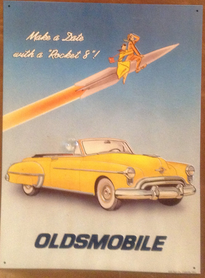 Flat Tin Sign - "OLDSMOBILE"-Jantiques LLC.