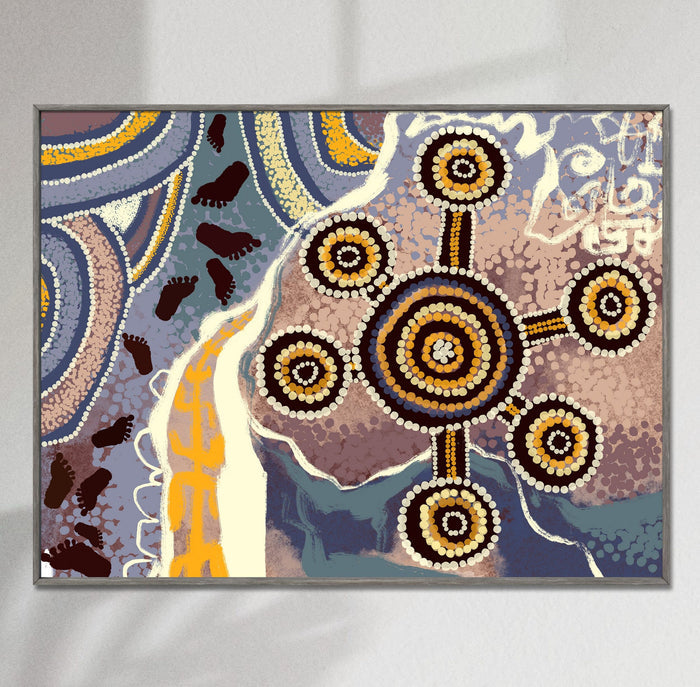 Giclée Print Australian Aboriginal Art, Prints, Wall Art, Abstract Art, Art Poster, Artwork, Modern Wall Art, Original Watercolor Painting