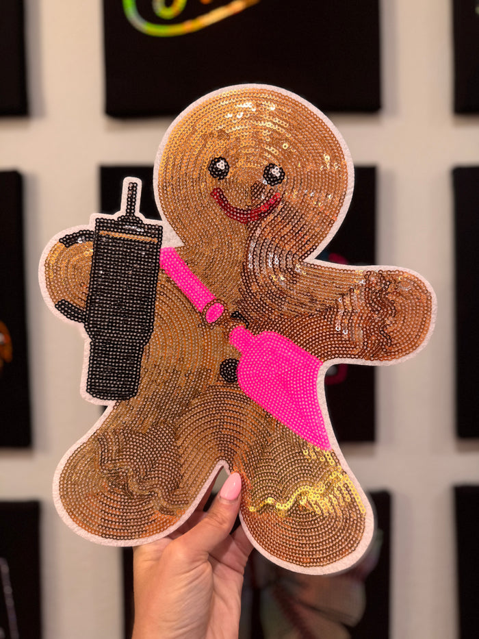 Gingerbread Sequin || 11.5” Sequin Patch
