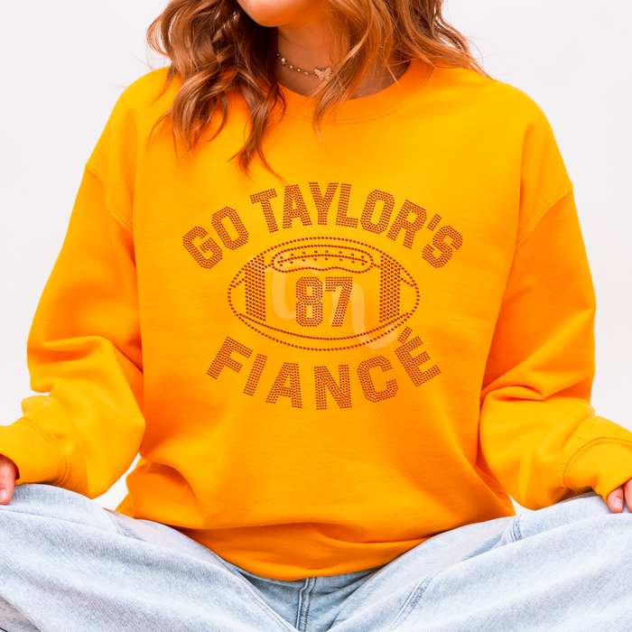 Go Taylor's Fiance Football RHINESTONE TRANSFER