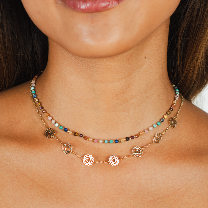 Gold Seven Chakra Choker