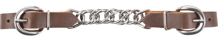 Retan Leather and twisted flat chain