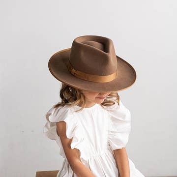 Monroe Kids Fedora O/S - Oatmeal
