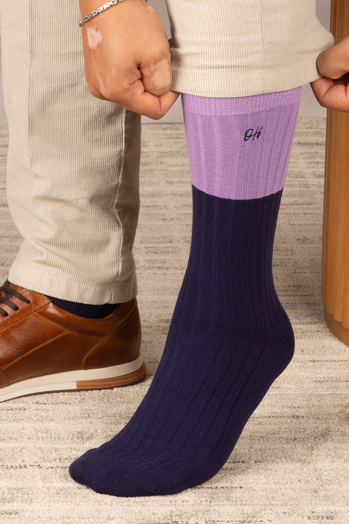 Oswin Hyde Dual Tone three-pack socks for men with sophisticated design, packaged for gifting.