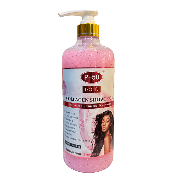 P+50 GOLD Exfoliating Collagen Brightening Shower Gel Scrub (1000ml)
