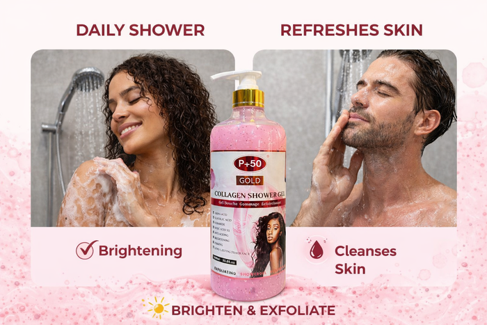 P+50 GOLD Exfoliating Collagen Brightening Shower Gel Scrub (1000ml)