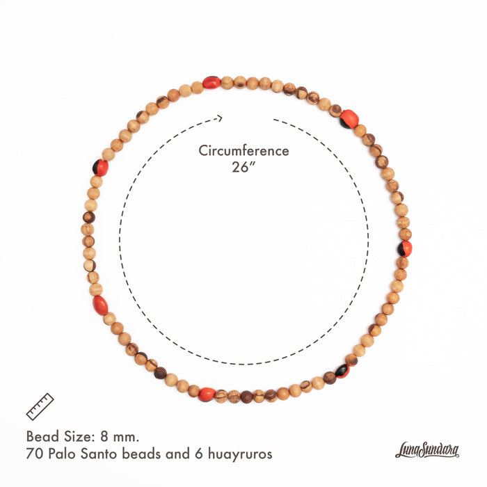 Palo Santo and Huayruro Necklace