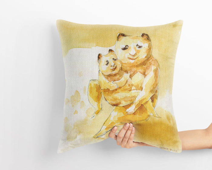 Pandas Mother And Child Fun Throw Pillows, Pillow Cases For Kids, Soft Pillow Cases, Fashion, Baby Shower Gift, Sofa Pillows