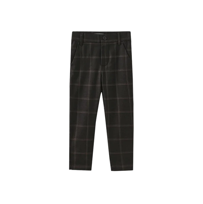 pants plaid  - chocolate brown